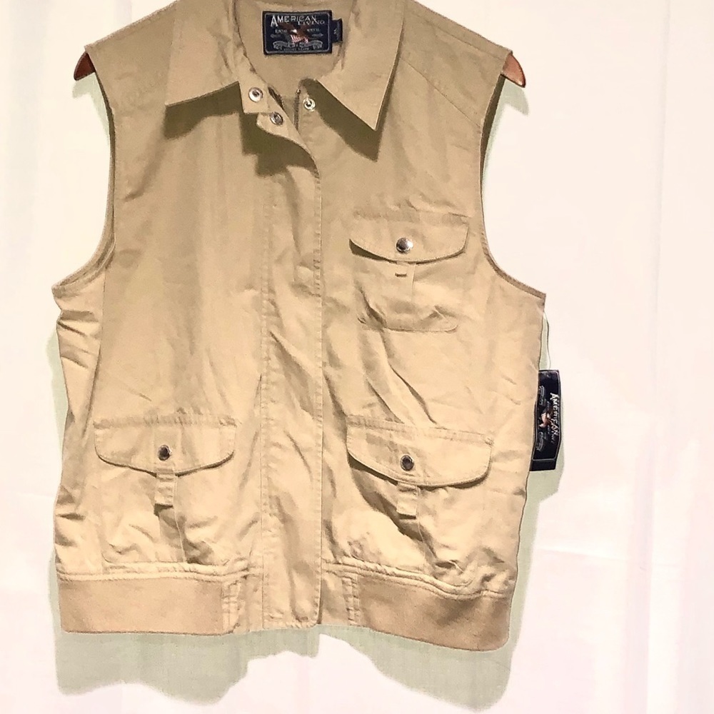American Living Cargo Vest khaki XL NWT - Picture 4 of 5